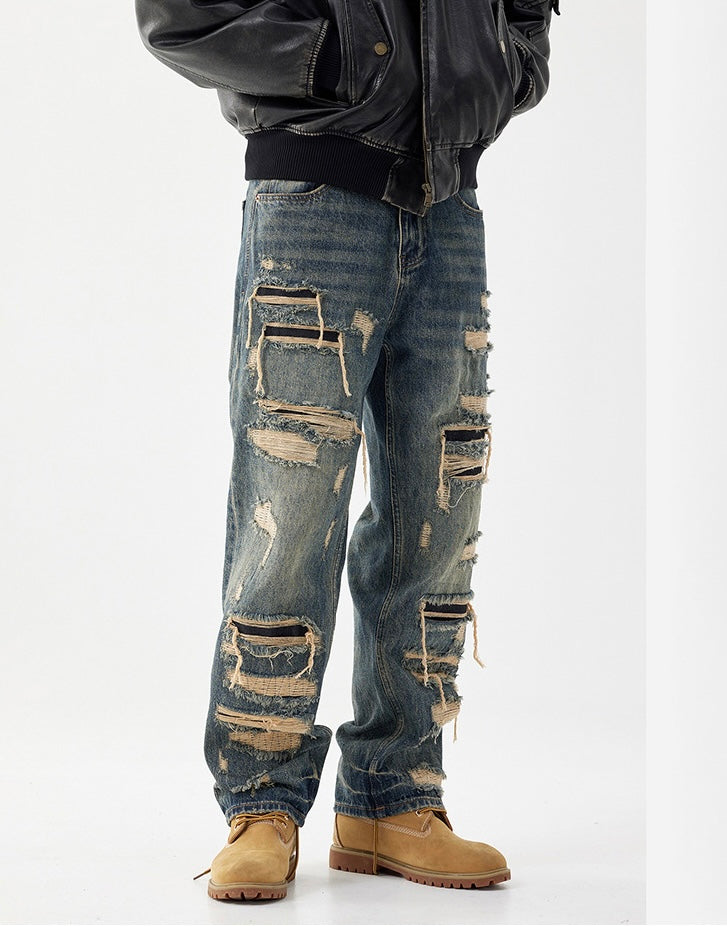【6サイズ展開】Ruin Theory Distressed Denim Pants mry001721
