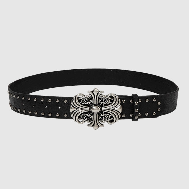 Punk Style Cross Embossed Stud Belt mry001917