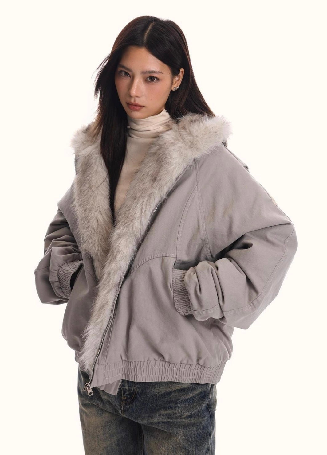 【特別価格/Outer】2color Unisex Edge Line Boa Jacket mry001614