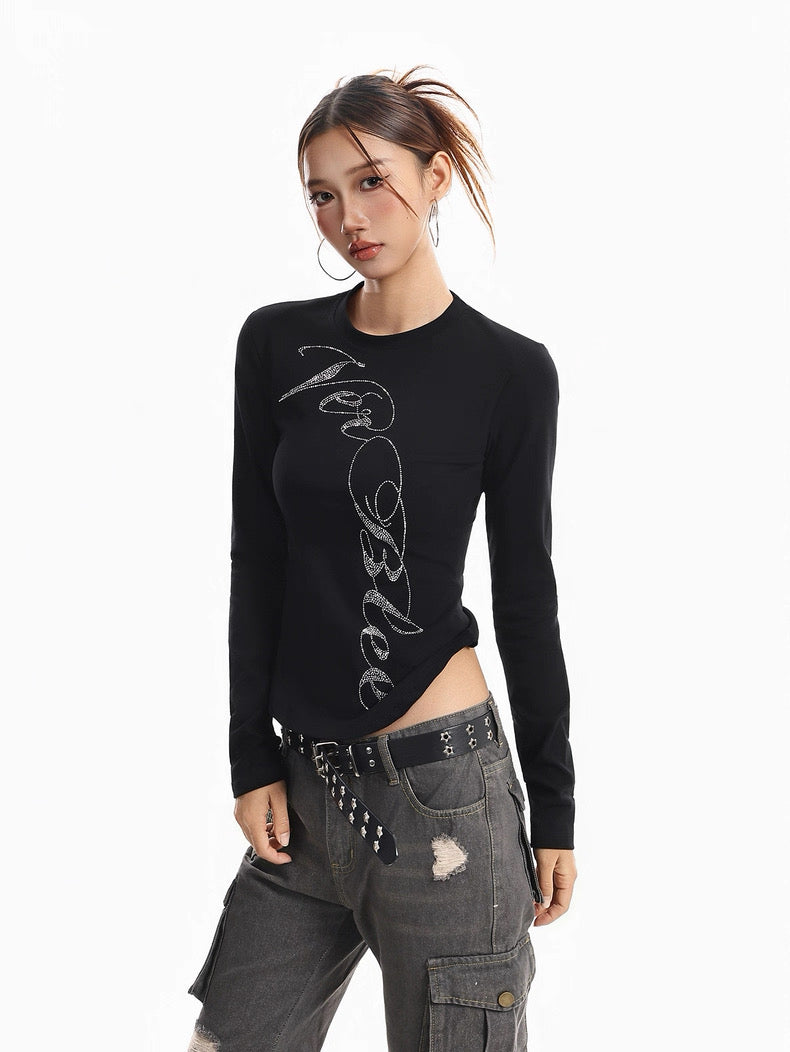 Glitter Logo Fitted Top mry002280