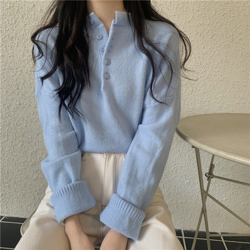 【送料無料】韓国デザインセーター ボタンニット 長袖 韓国ガーリー フレンチガーリー 韓国カジュアル   mry000547