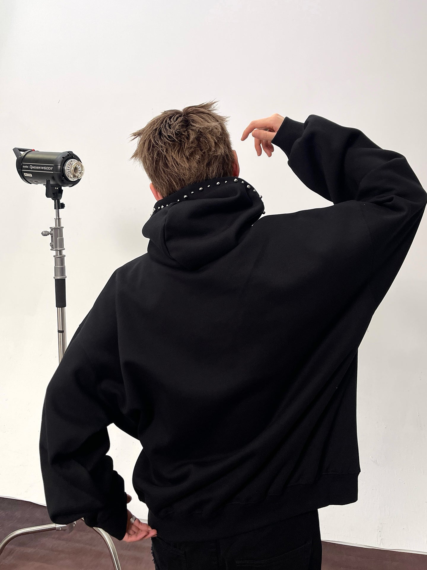 【評価★4.8以上／高品質】Rhinestone Logo Oversized Hoodie mry001901