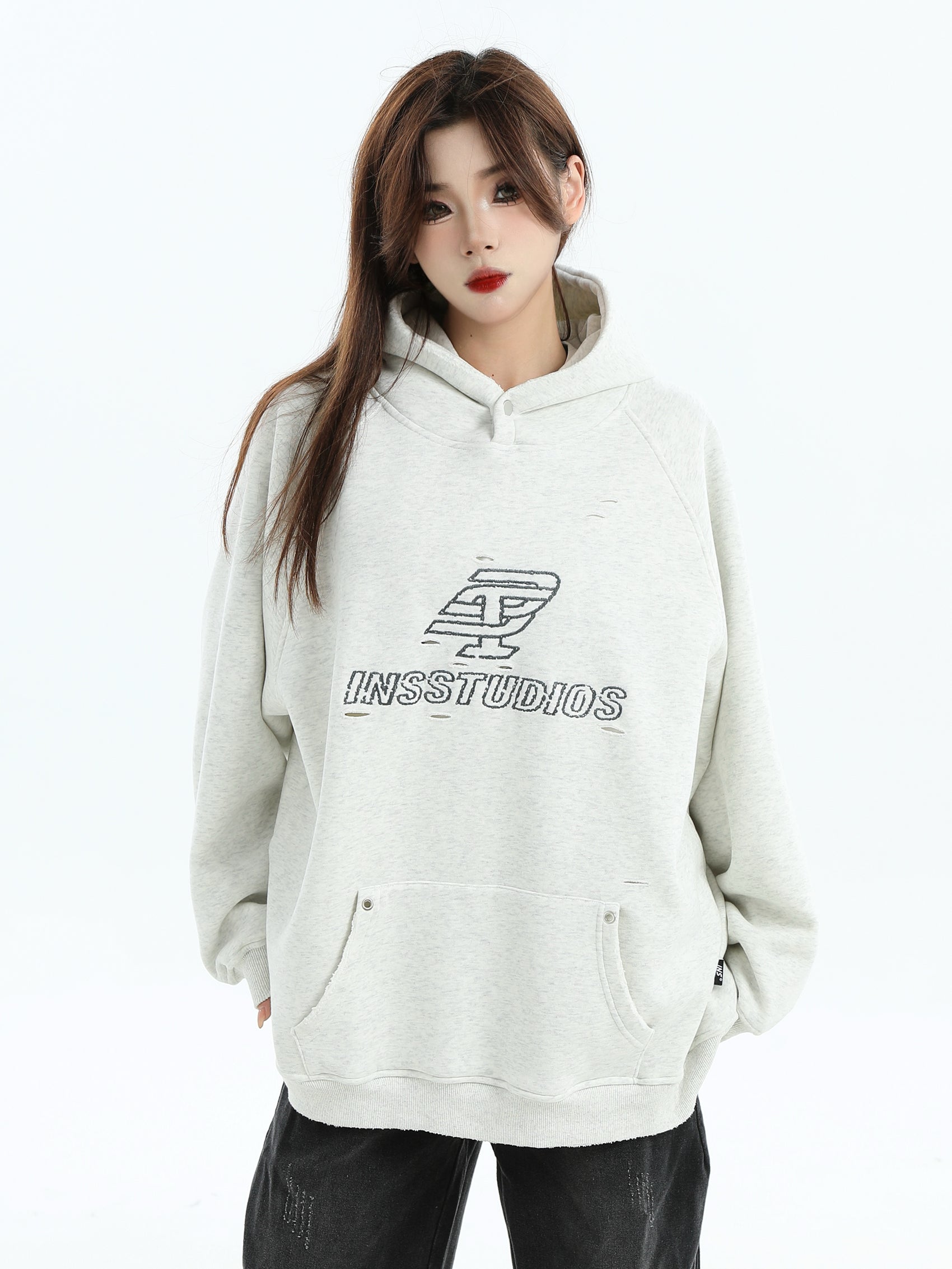 【評価★4.8以上／Tops】Washed Logo Oversized Hoodie mry001914