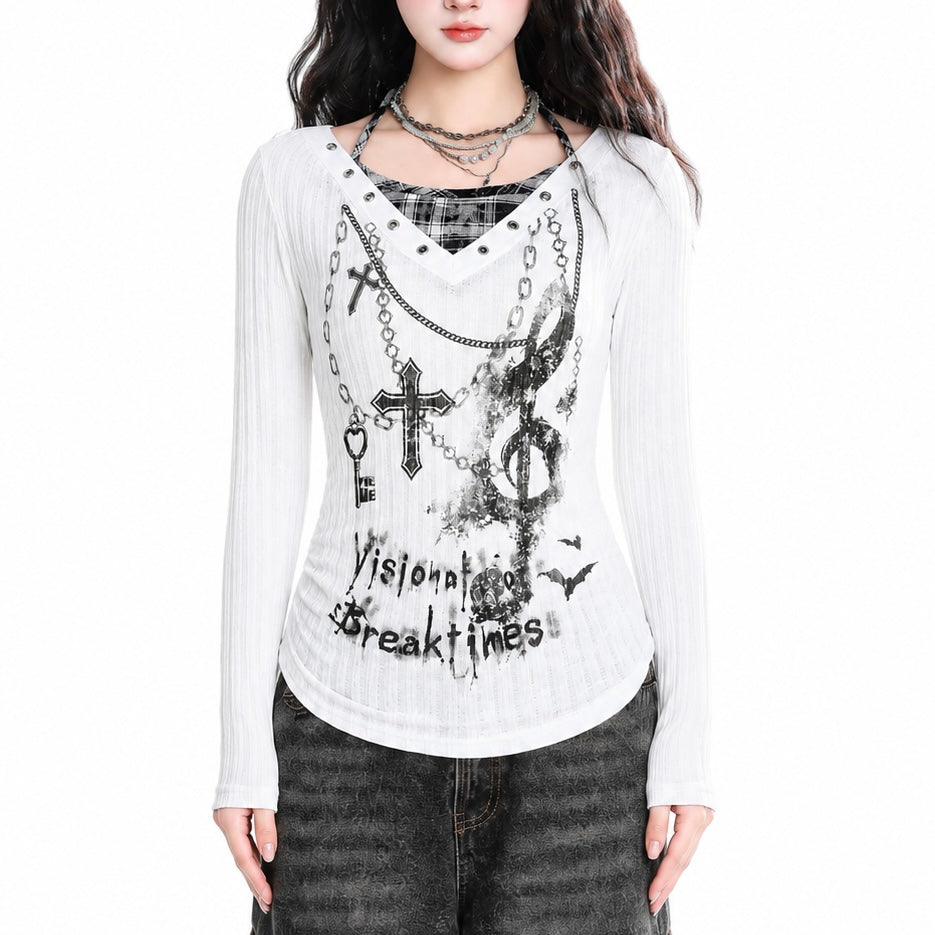【新作】チェーンクロス フィットTシャツ mry002767
