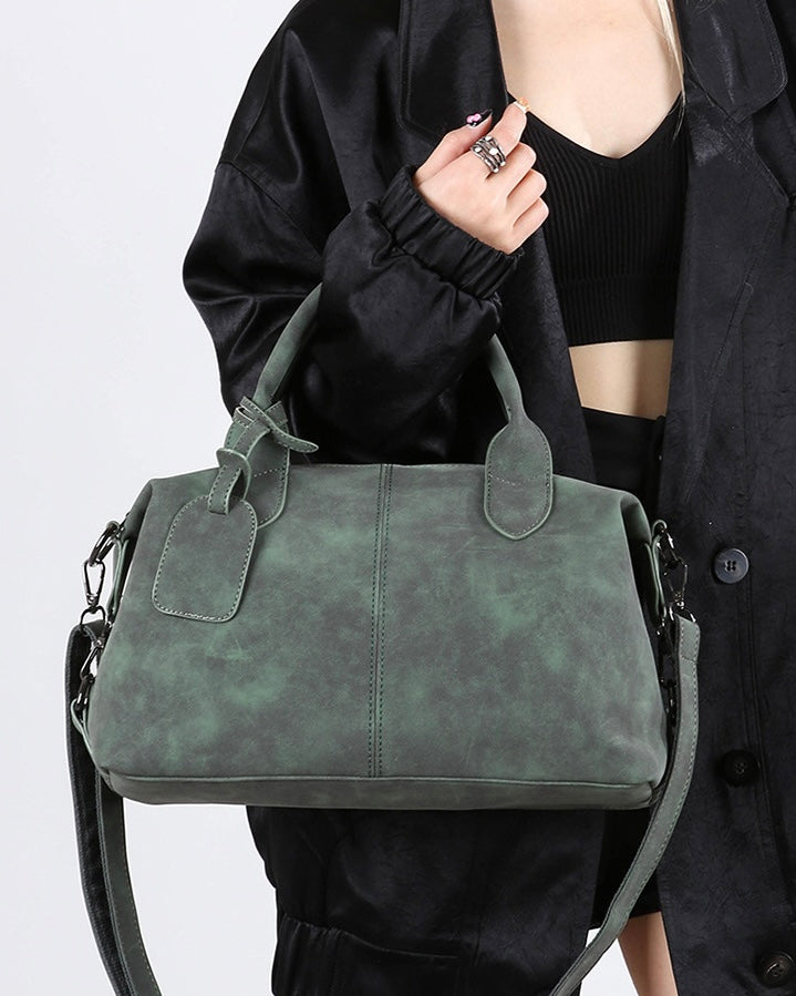 Washed Leather Boston Bag mry002316
