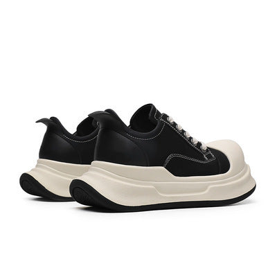 【Unisex / 22.5cm-27cm】Black Round Head Shoes スニーカー mry001596