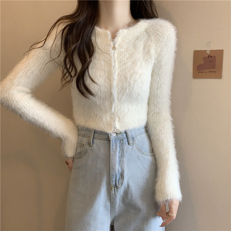 【リピーター続出 / 2color】着回し抜群 ジップアップニット mry001539