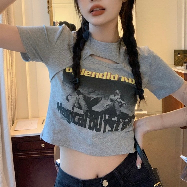 ショートトップ　スリム　BM　半袖Tシャツ　mry000080