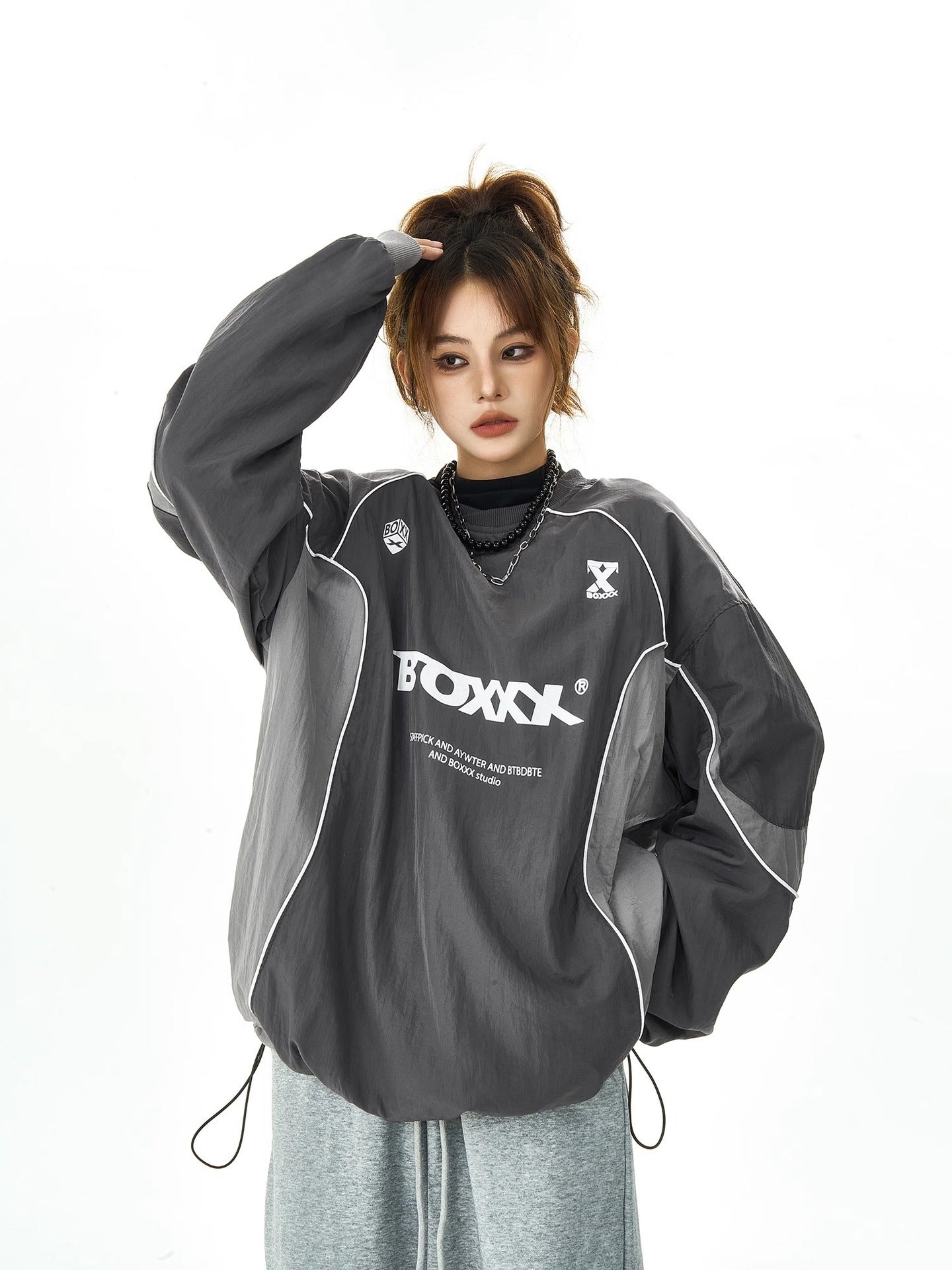 【2color】BOXXX Techwear Oversized Windbreaker mry001627