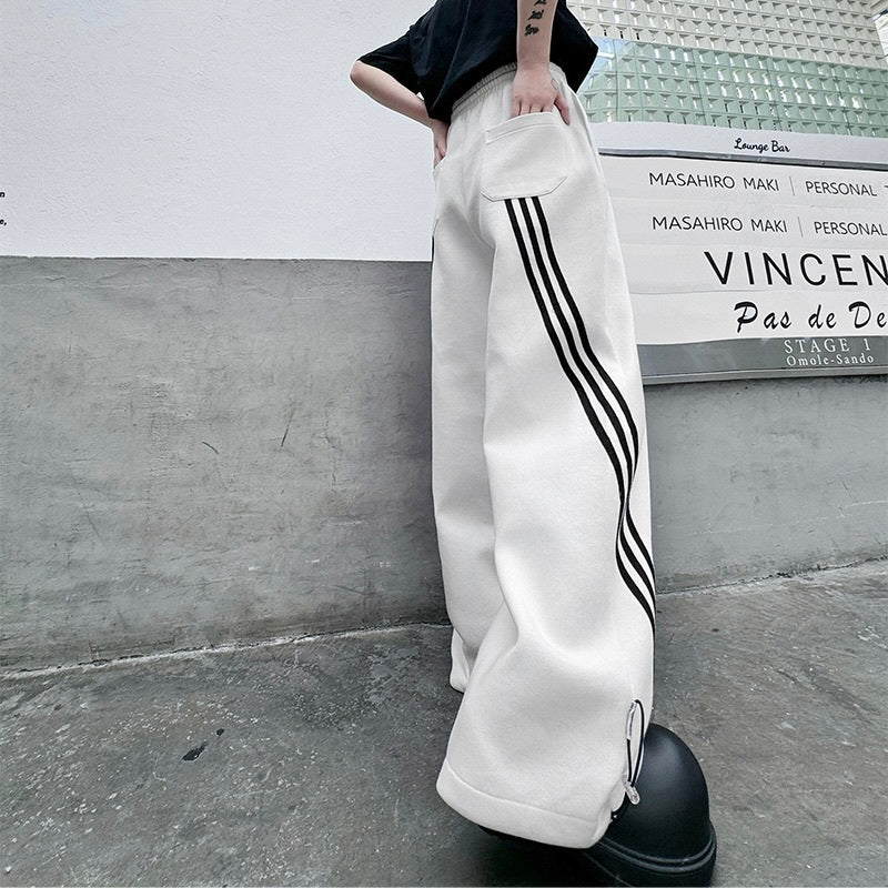 【2color】 Trendy Striped Wide Street Sweat mry001331