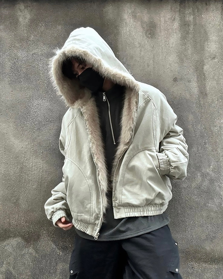 Warm Fur Trim Zip Jacket mry001794
