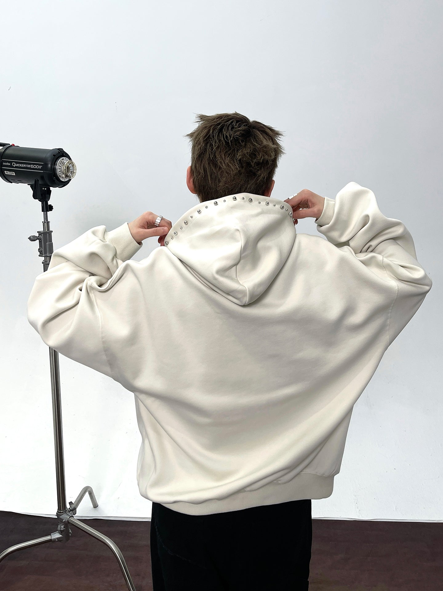 【評価★4.8以上／高品質】Rhinestone Logo Oversized Hoodie mry001901