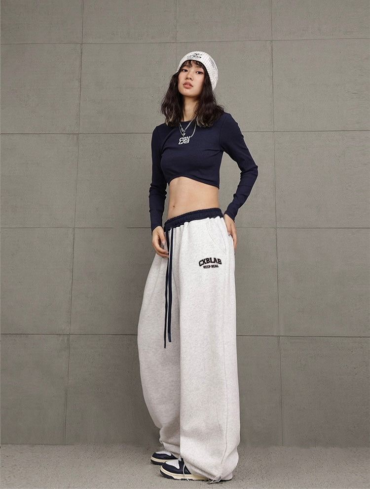 【3color】Logo Drawstring Wide Sweatpants mry001723