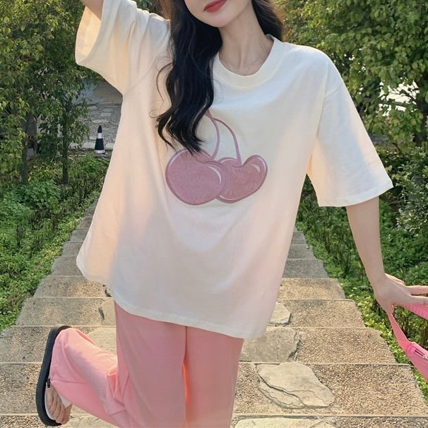 さくらんぼ　ゆったり　ミディアム　Tシャツ　mry000050