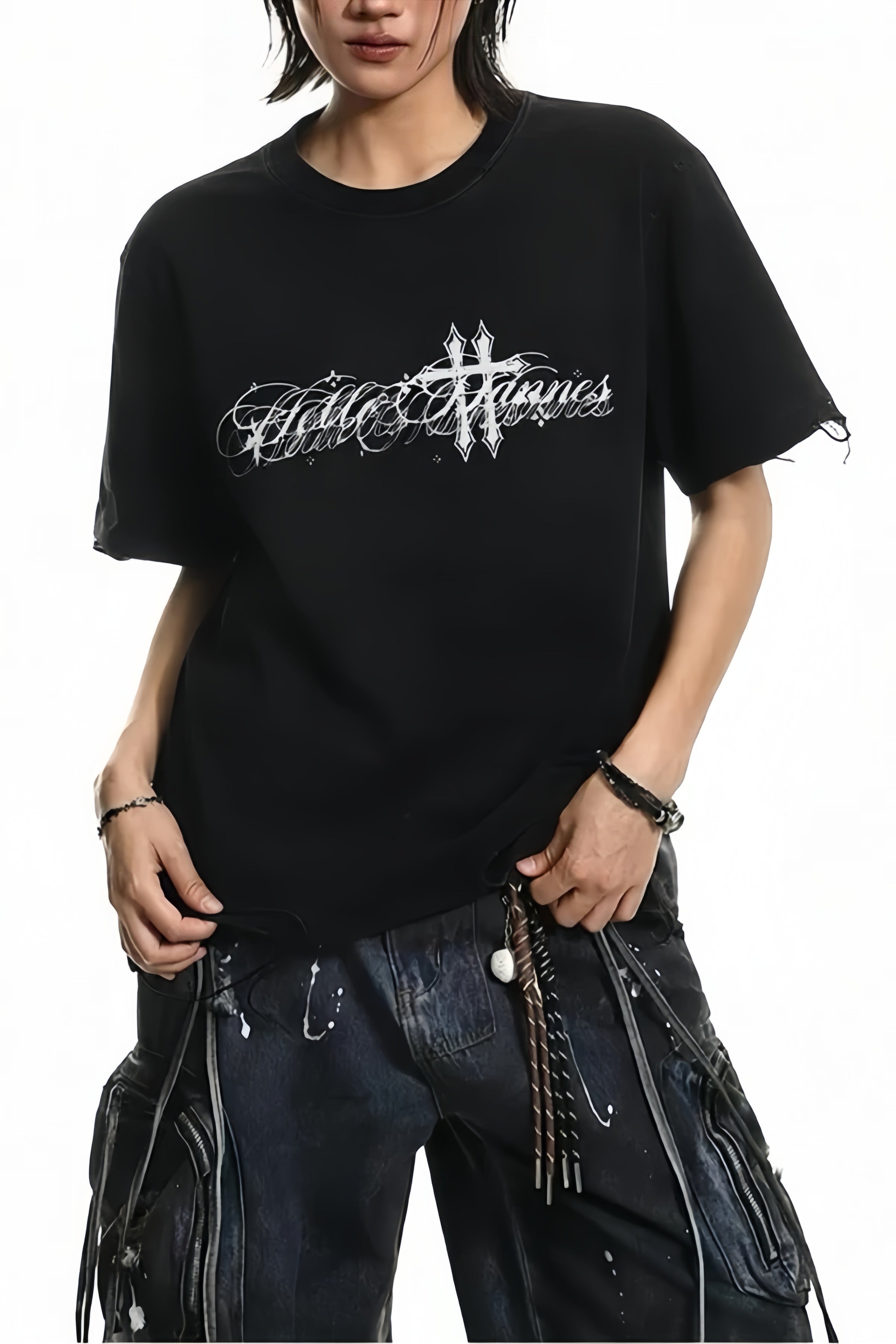 【トップス】クロスロゴグラフィックTシャツ mry002373