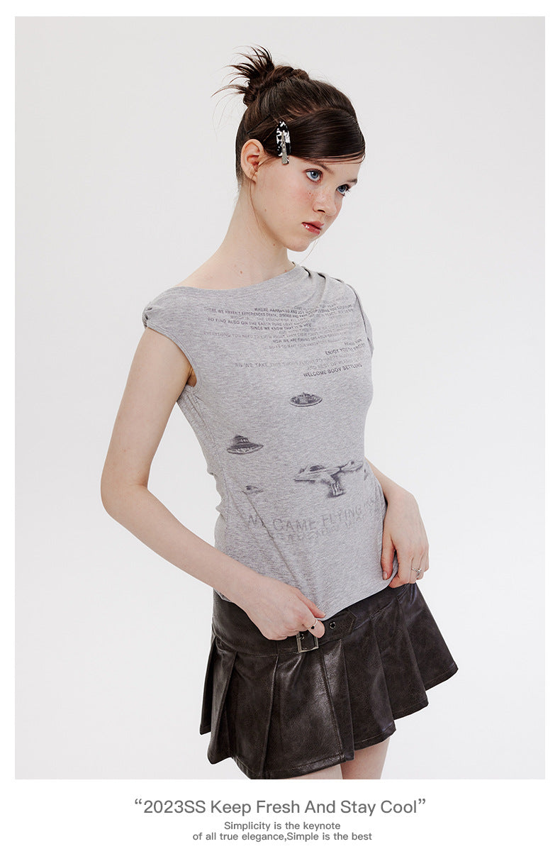 【2color】Boov Landing Sleeveless T-Shirt mry001694