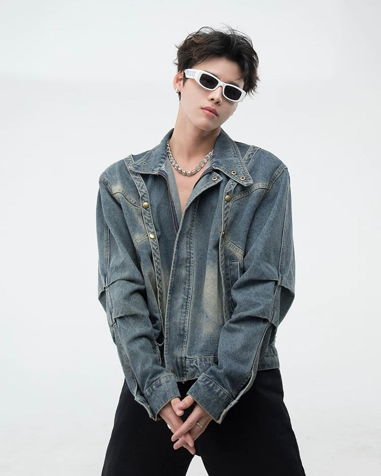 Vintage Washed Denim Jacket mry001816