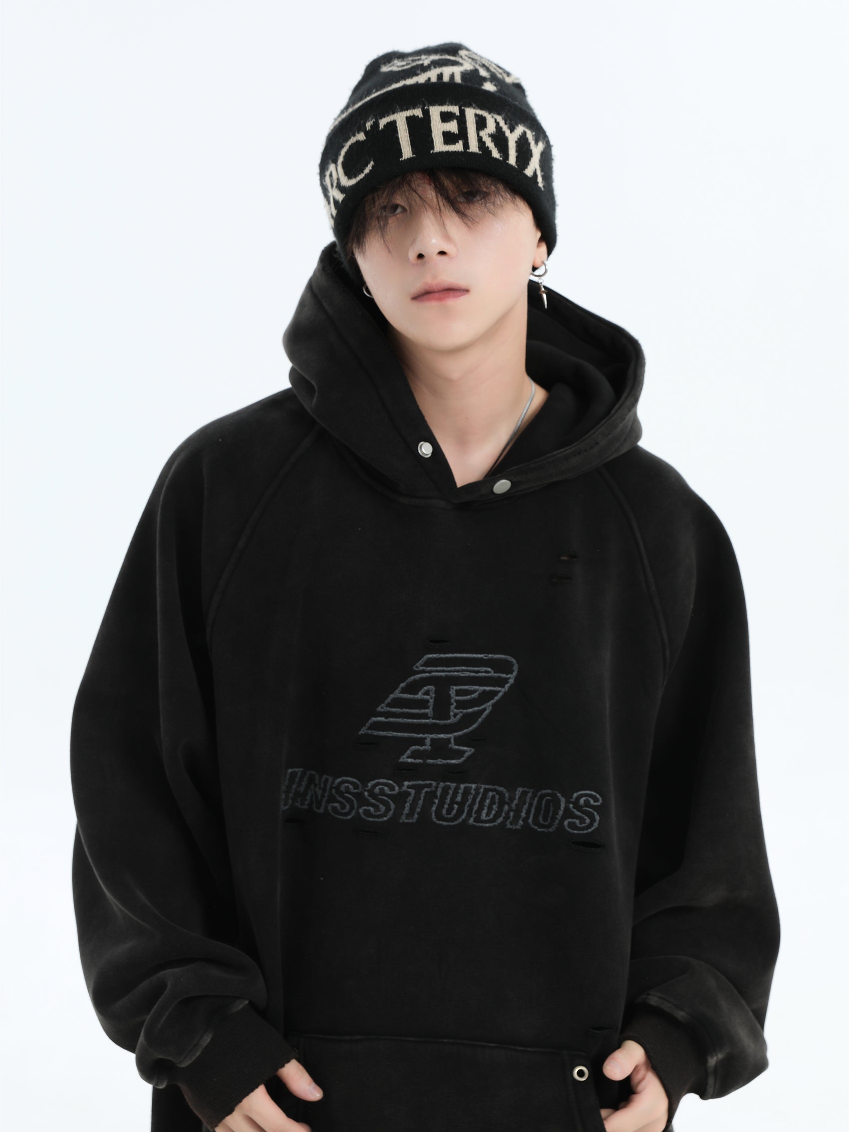 【評価★4.8以上／Tops】Washed Logo Oversized Hoodie mry001915