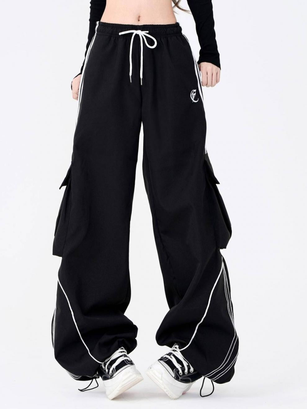 【2color】Track Line Cargo Wide Pants mry001730