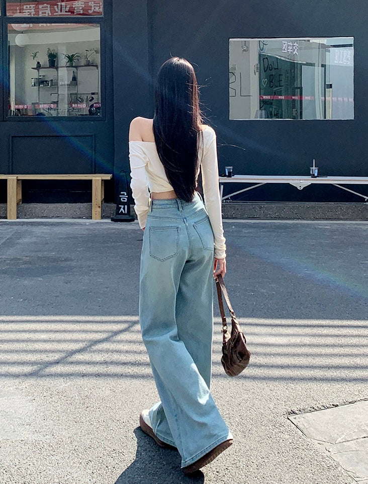 Sunset Ombre Wide-Leg Denim Pants mry001751