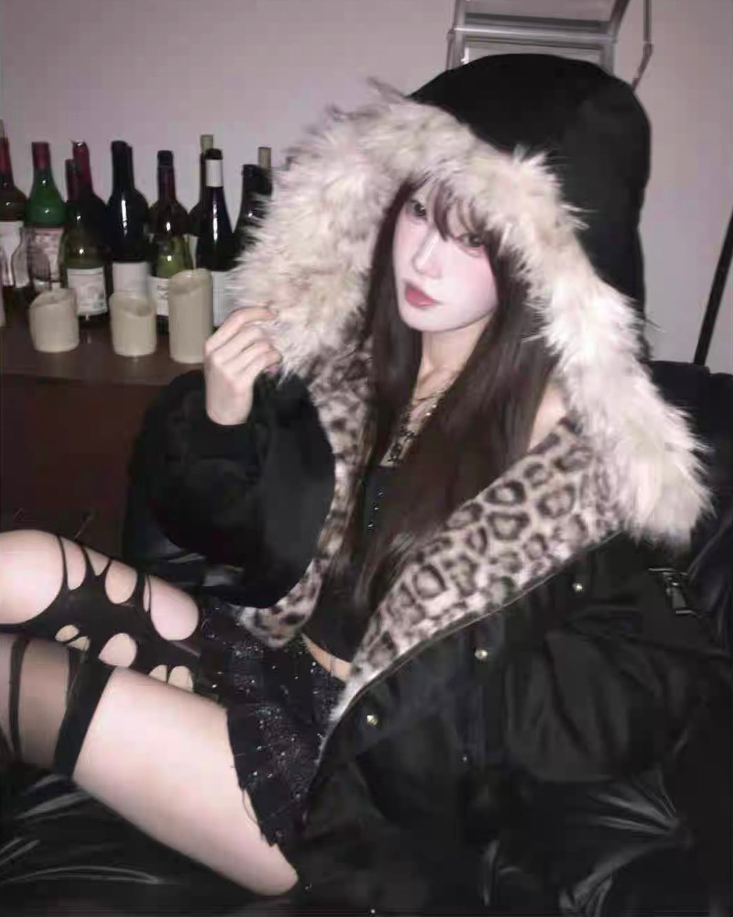 【人気No.1】※残りわずか【評価★4.8以上】Leopard Fur Hooded Jacket mry001993