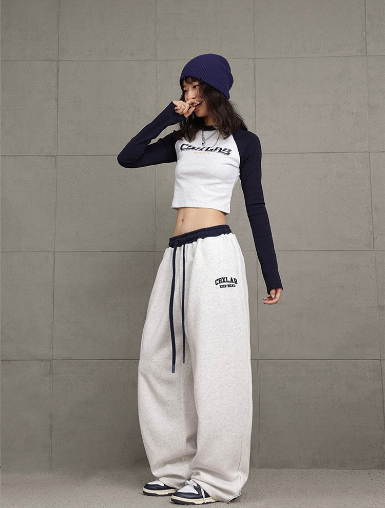 【3color】Logo Drawstring Wide Sweatpants mry001723