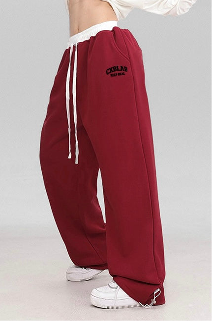 【YURU:FIT/3color】Logo Drawstring Wide Sweatpants mry001723