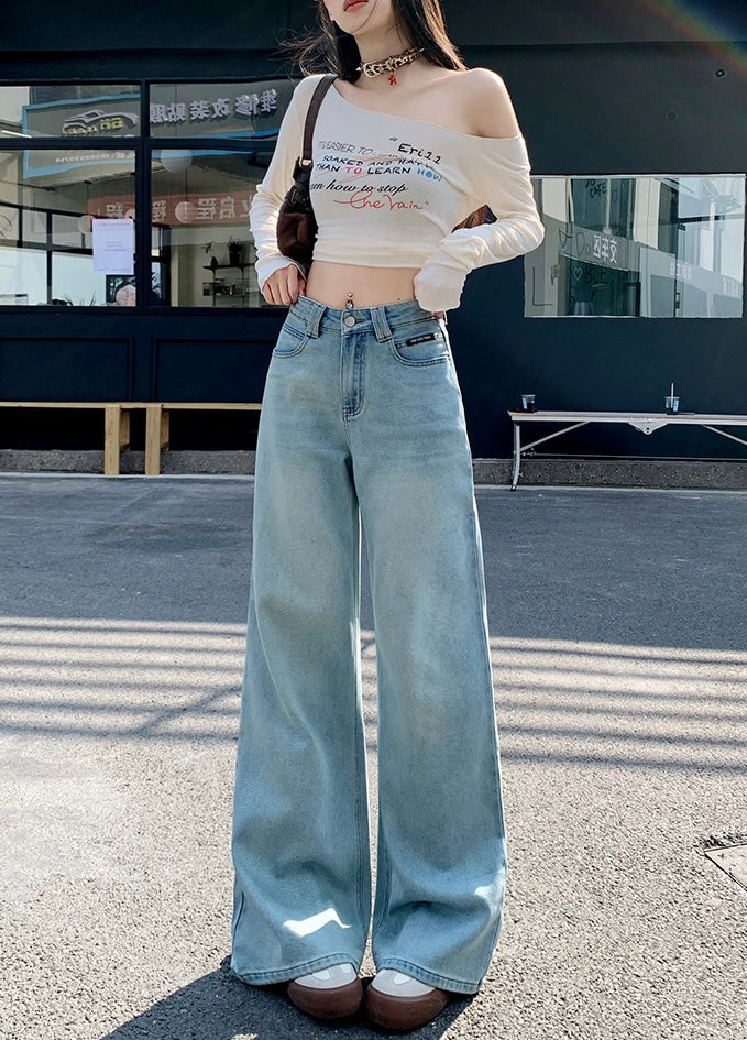 Sunset Ombre Wide-Leg Denim Pants mry001751