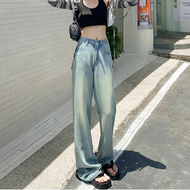 ハイウエスト　ルーズストレート　ワイドパンツ　mry000005