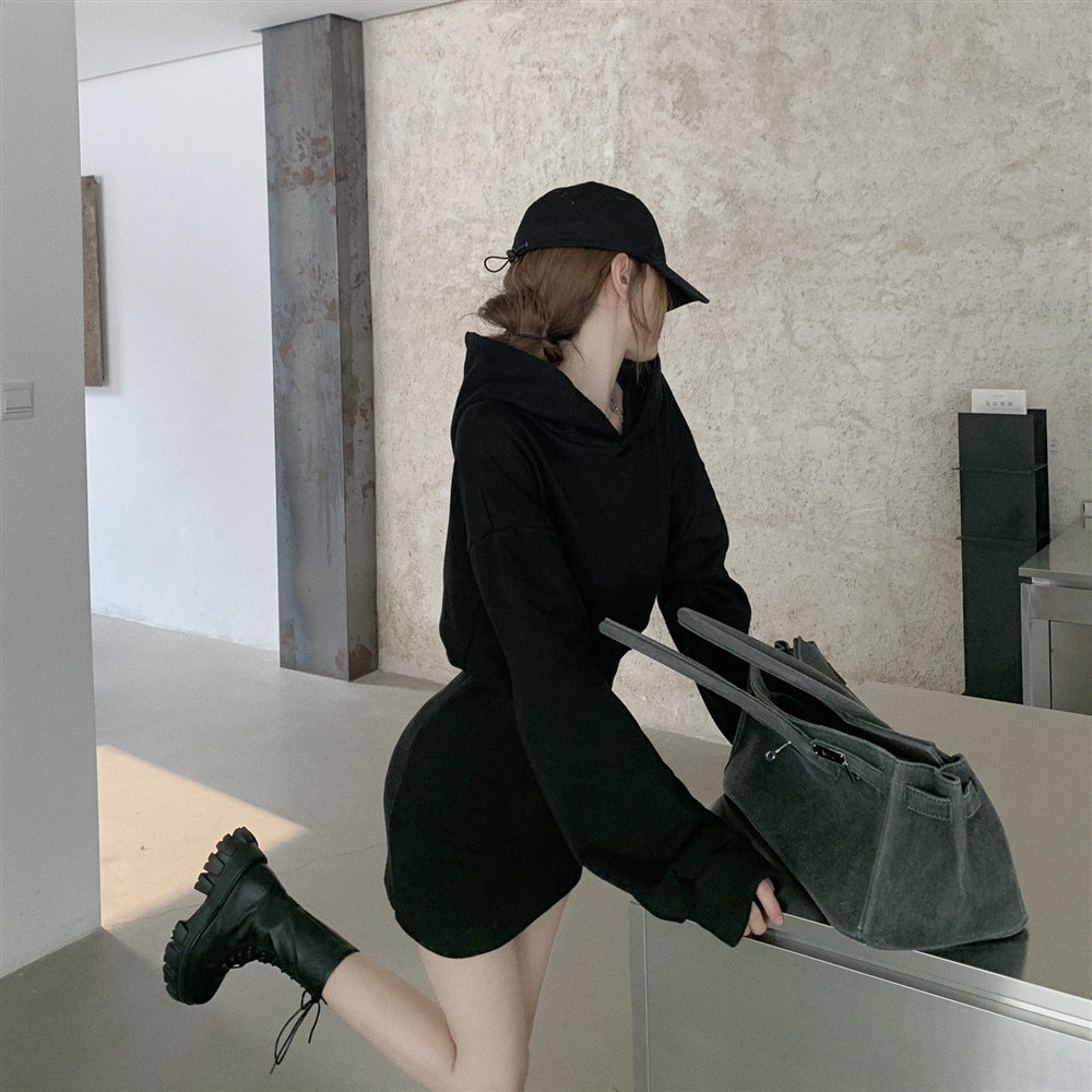 【送料無料】フード付きワンピース フェミニン 韓国カジュアル 韓国ガーリー  mry000527