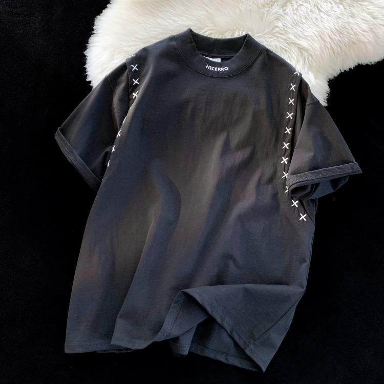 【送料無料】２カラー展開 2023SS バイカラー エンポリオ スケッチ デザイン 半袖 Tシャツ 韓国ストリート 韓国カジュアル　mry000925