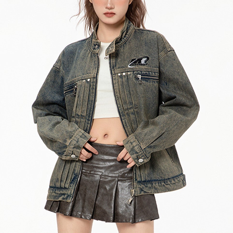 【2color】American Retro Denim Jacket　mry001004