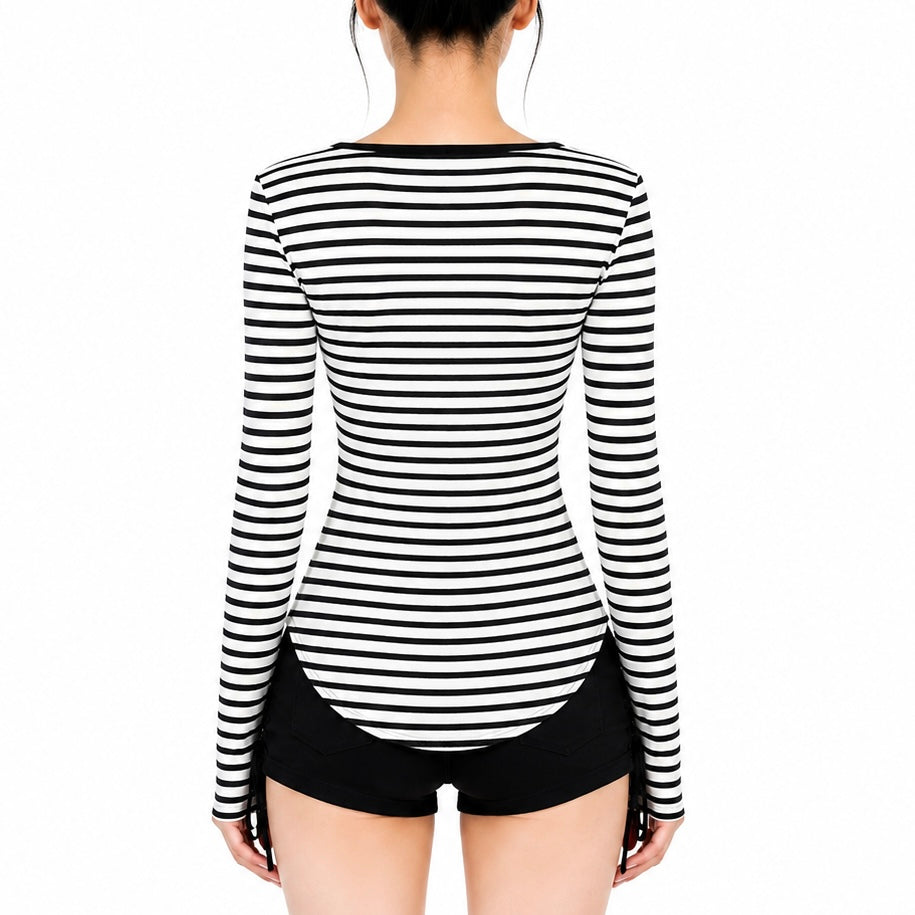【新作】ゴシックボーダー フィットTシャツ mry002707
