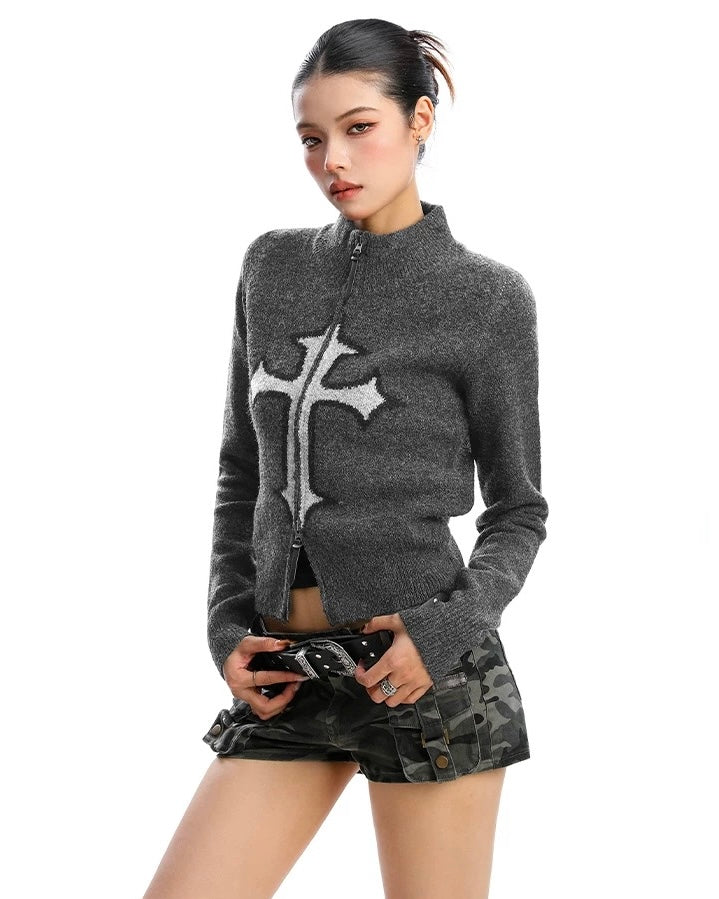 Cross Zip Knit Jacket mry002073