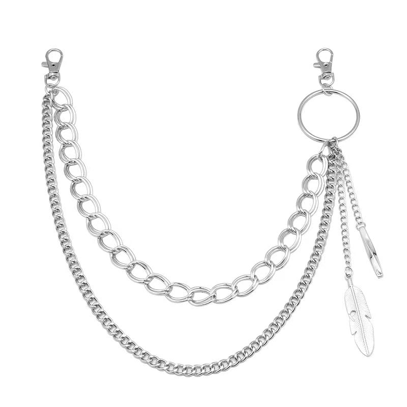 Feather Charm Double Layer Wallet Chain mry001920