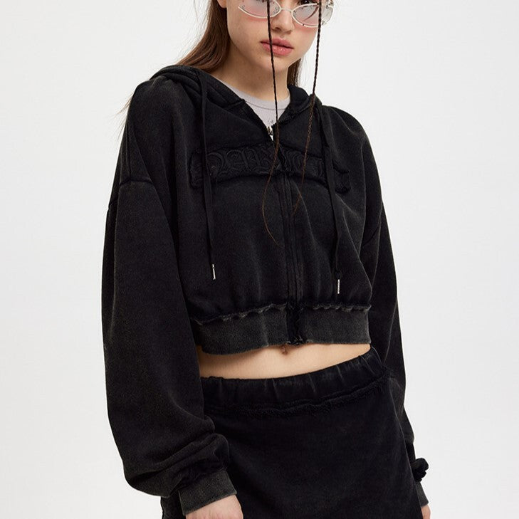 【2color】 Set Up (Hoodie) Cropped Hoodie  mry000990