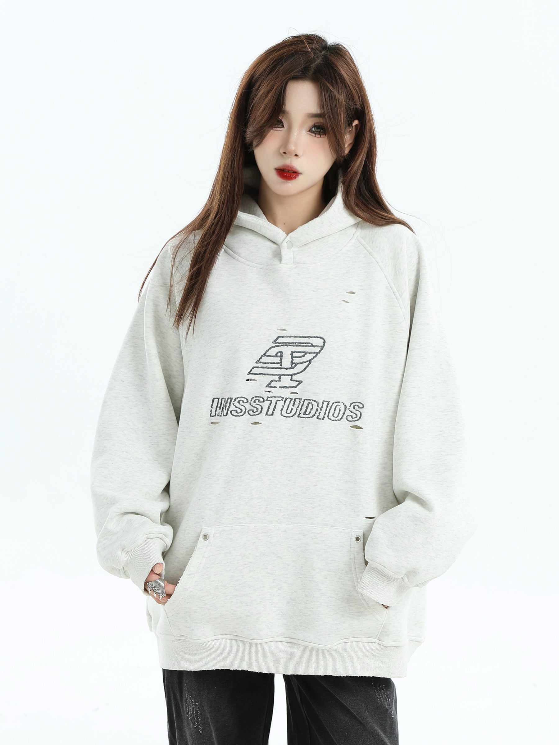 【評価★4.8以上／Tops】Washed Logo Oversized Hoodie mry001915