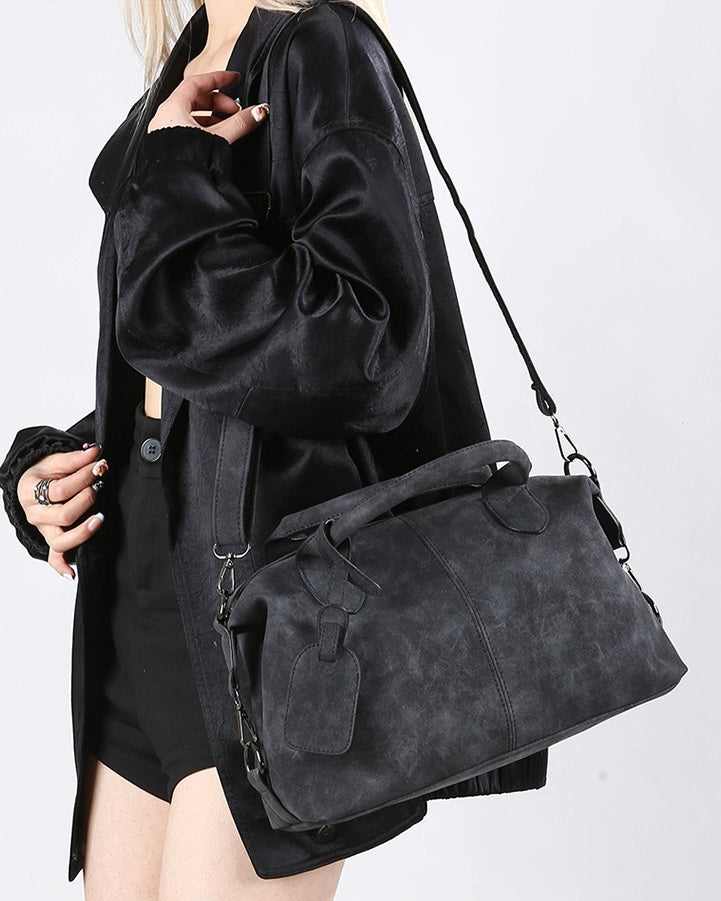 Washed Leather Boston Bag mry002316