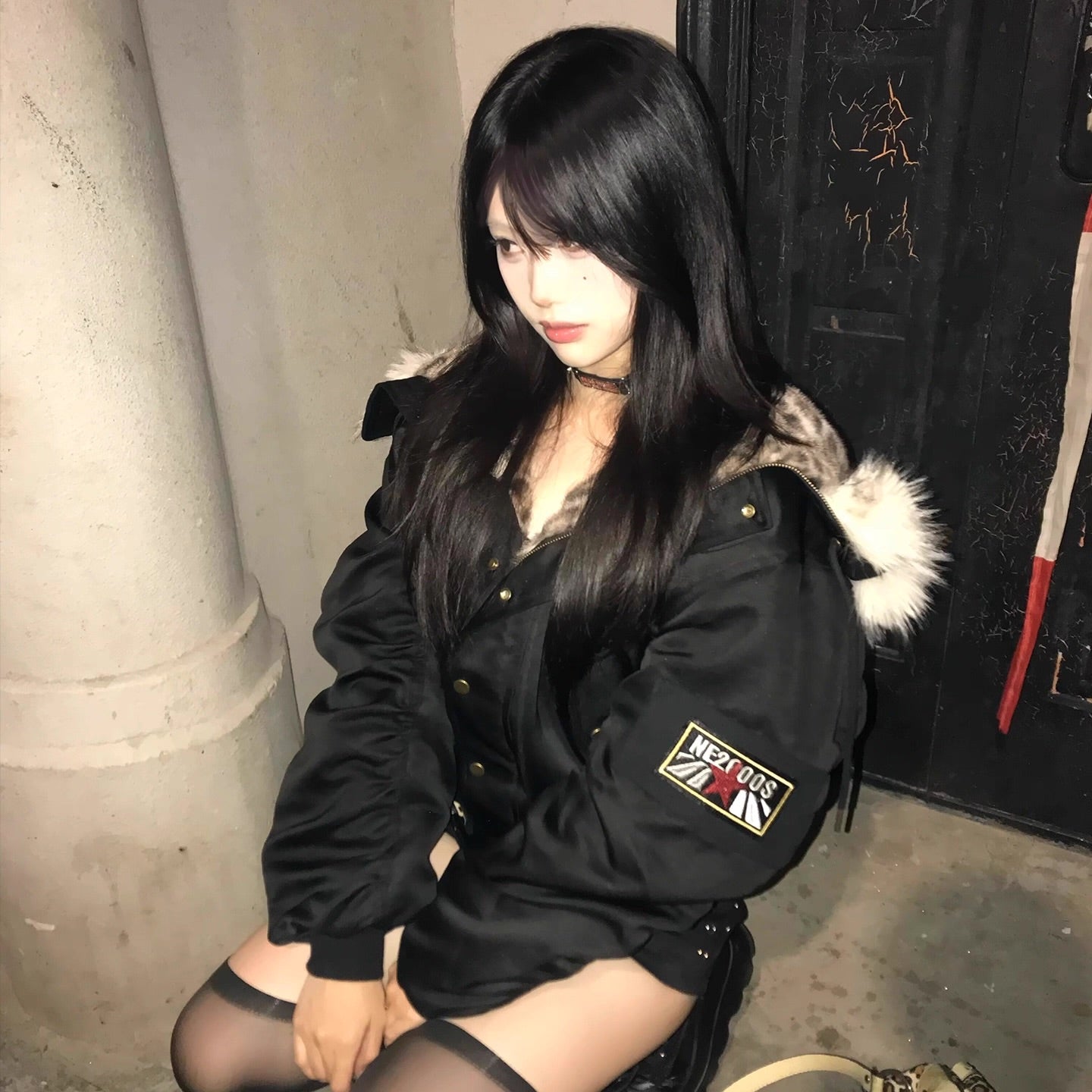 Leopard Fur Hooded Jacket mry001993