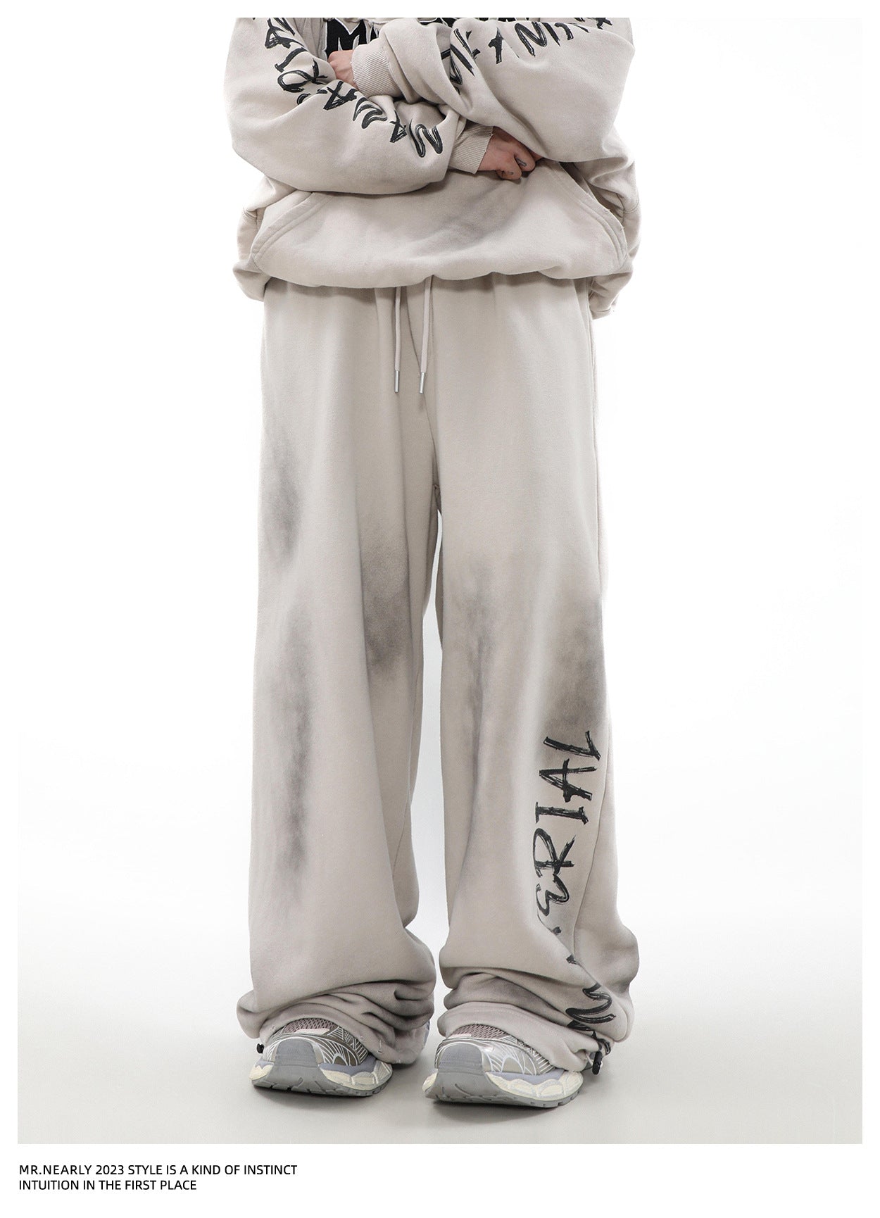 【2color / Bottoms】Damage dolman Sweat Pants mry001585