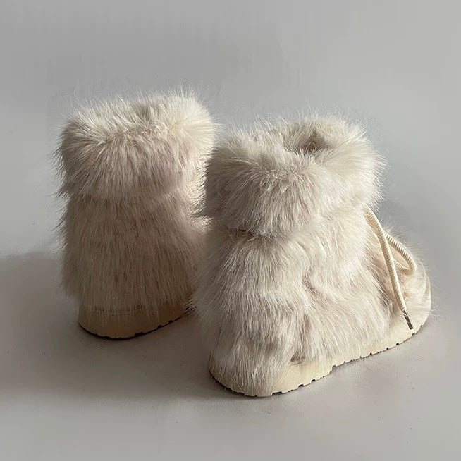Faux Fur Lace-Up Boots mry002009