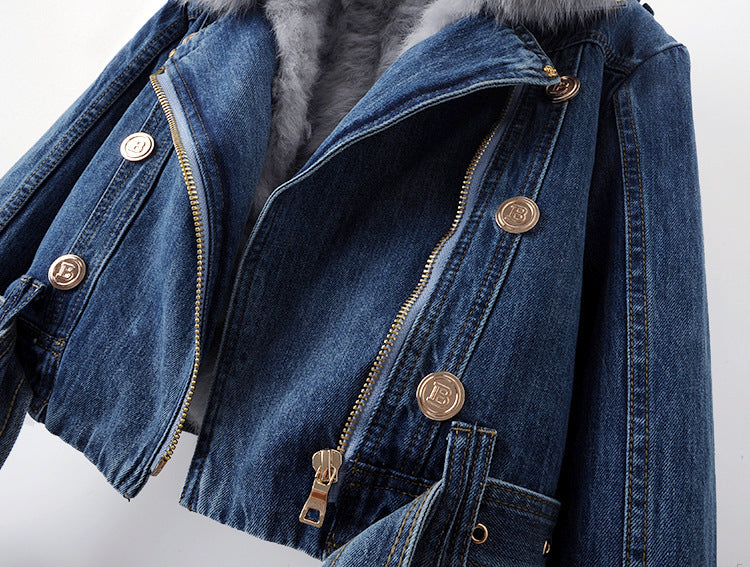 【評価★4.8以上／2color】Luxury Faux Fur Denim Jacket mry001938