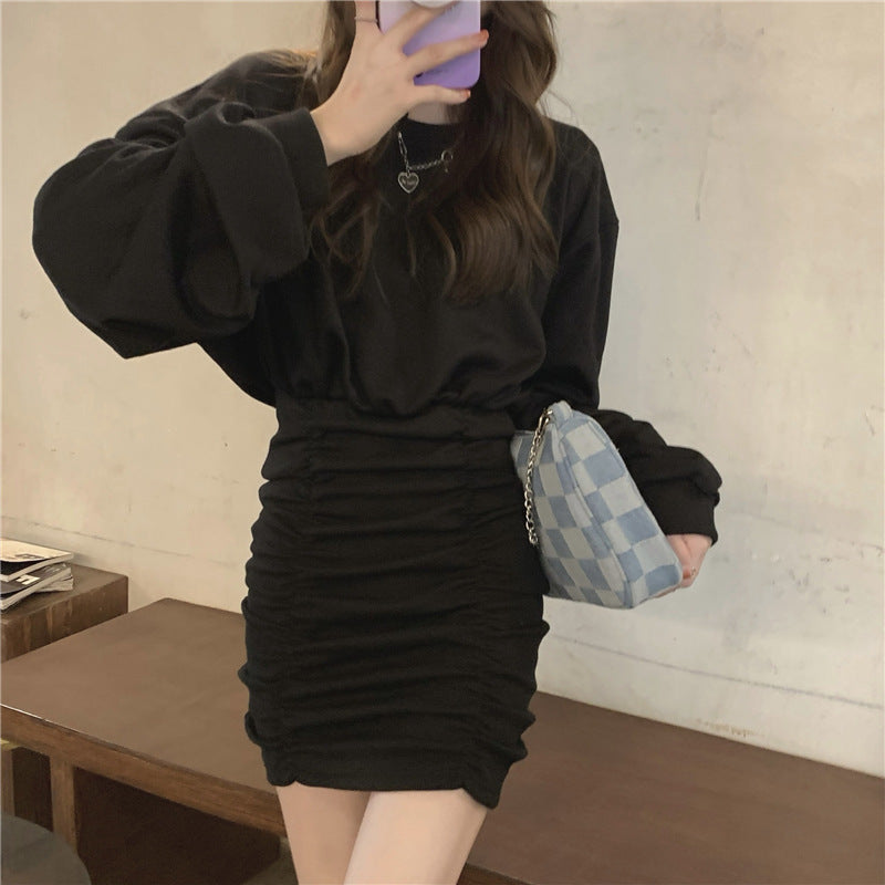 ドロップショルダー　プリーツワンピース　mry000234