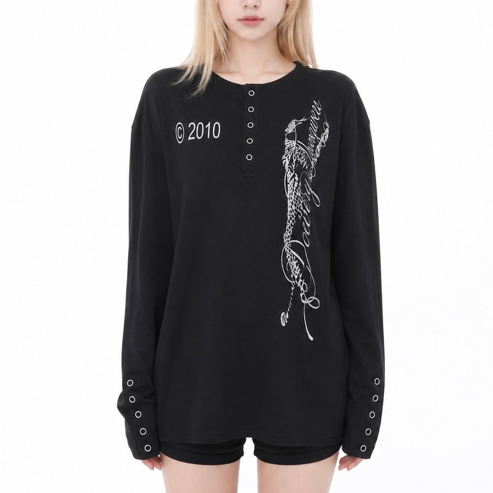 【新作】ゴシックドラゴン オーバーサイズTシャツ mry002645