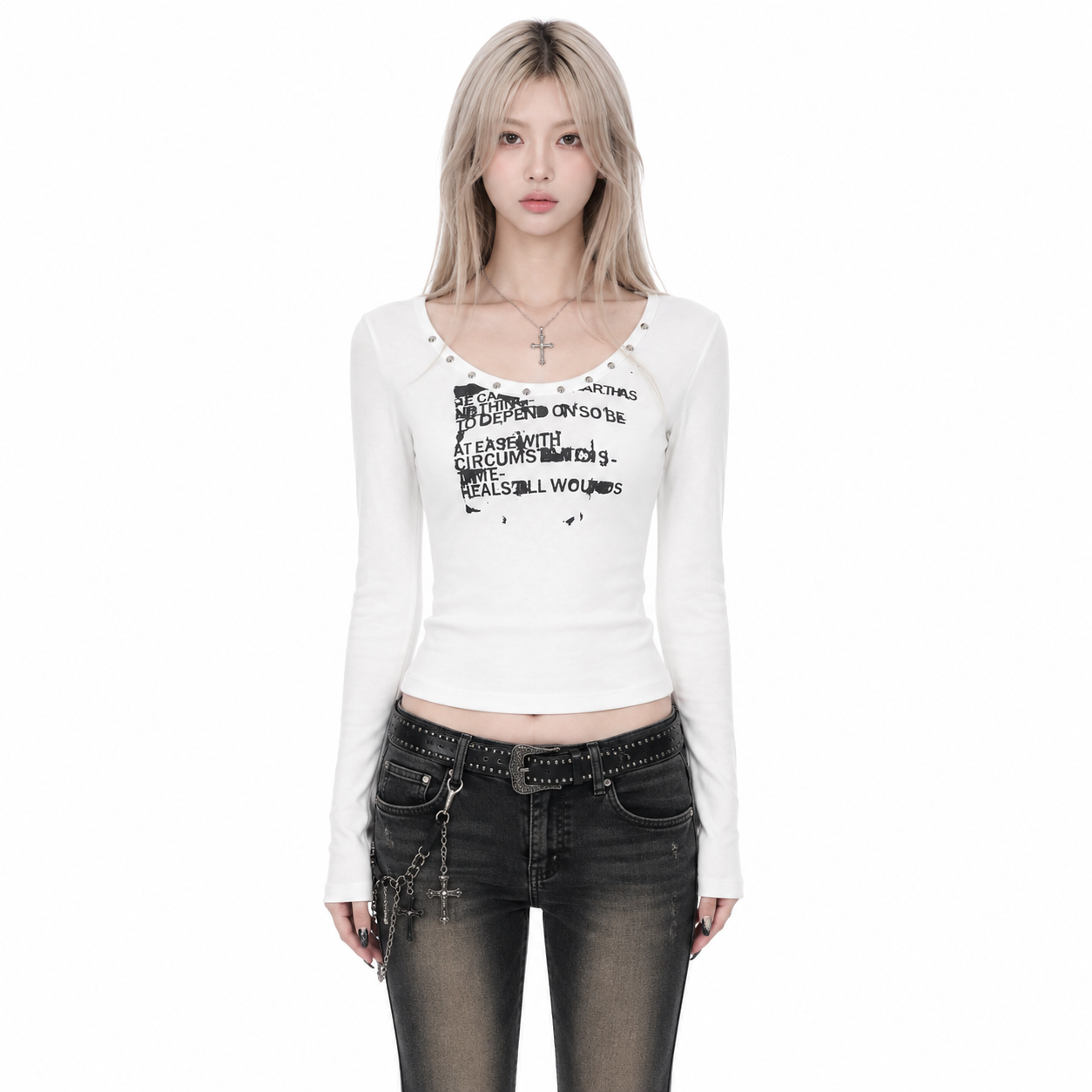 【新作】スタッズロゴ フィットTシャツ mry002647