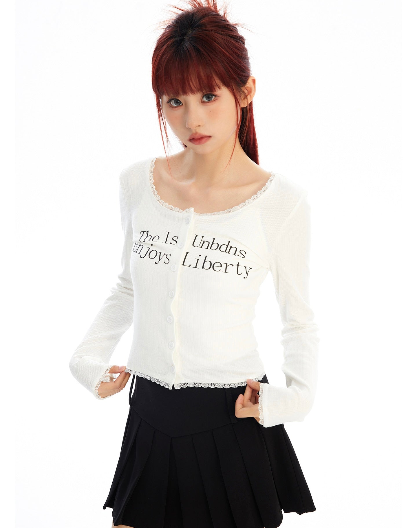 Lace Liberty Ribbed Cardigan mry001754