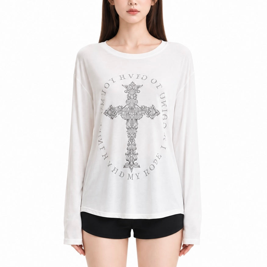 【新作】ゴシッククロス オーバーサイズTシャツ mry002675