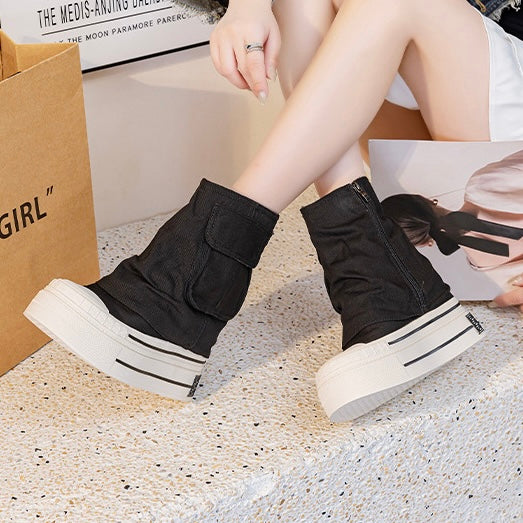 【6cmアップ】Double Sole Utility Zip Boots mry001973