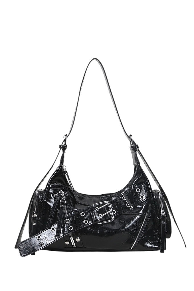 Belted Zip Shoulder Bag mry002258