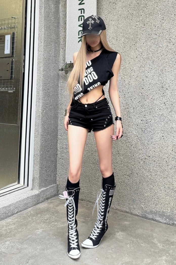 Rhinestone Cross Black Cap mry002235